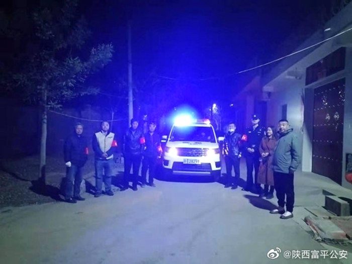 富平公安吹響集結號，聯合夜巡保平安。