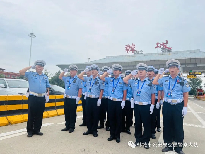 韓城公安交警馳援渭南疫情防控一線。