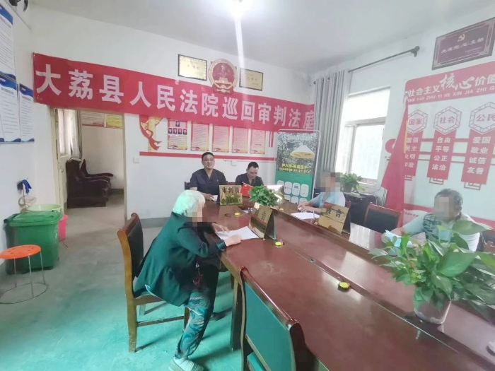 大荔法院雙泉法庭將巡回法庭搬到村委，公開開庭審理了一起土地承包經營權合同糾紛案。