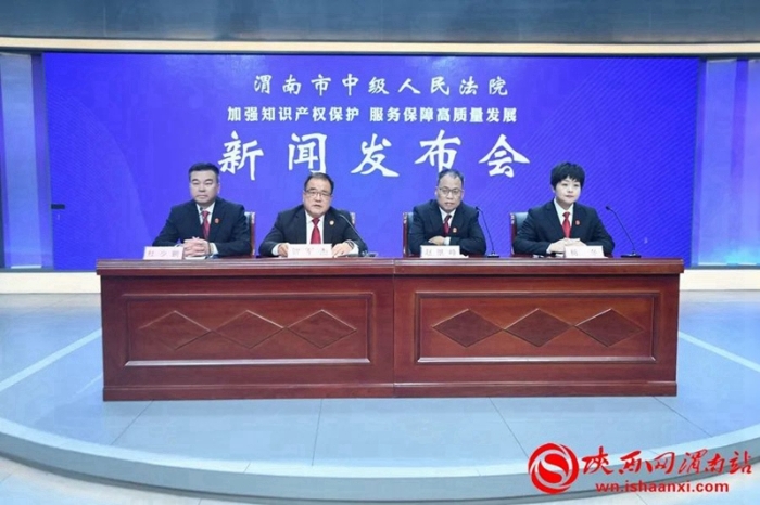 11月9日上午，渭南市中級人民法院召開知識產權審判工作新聞發布會。記者 陳冰娟 攝