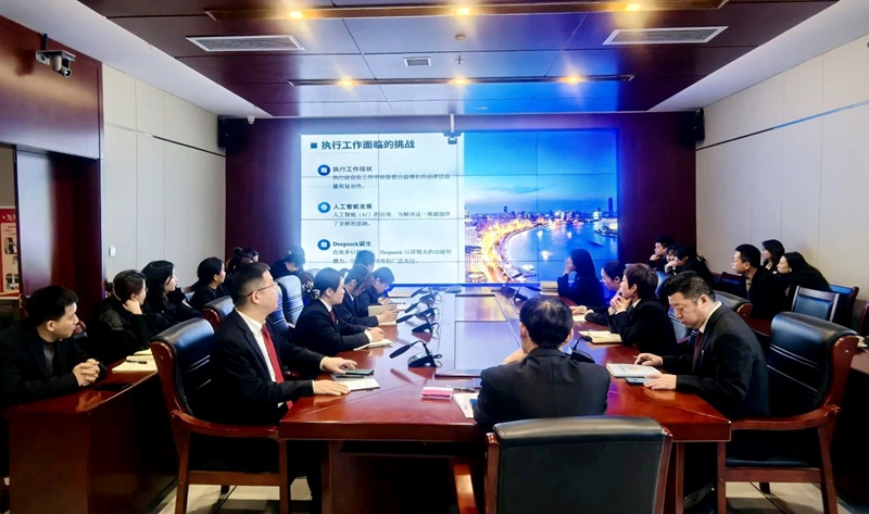 臨渭法院執行局全體干警參加了由省高院組織的DeepSeek在執行工作中的應用專題培訓會議。